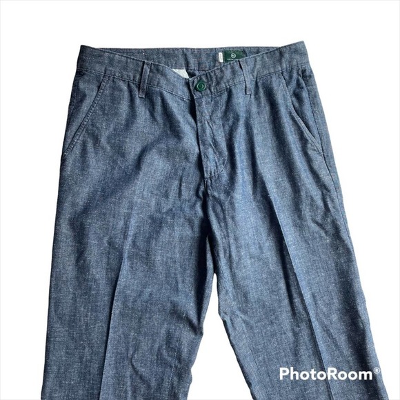 AG Adriano Goldschmied Denim Chambray Trouser Pant Blue Size 31R Green Label - Picture 2 of 11
